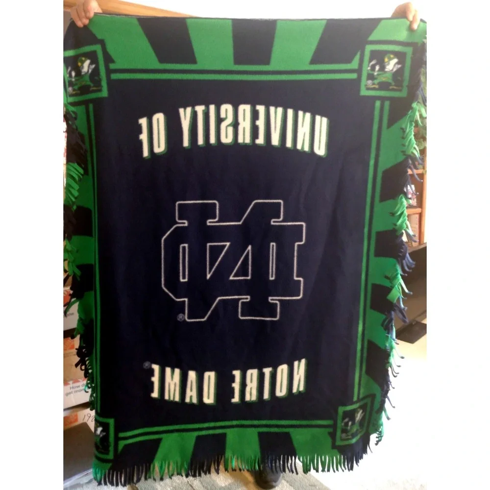 Notre Dame Handmade Fleece Throw Blanket NCAA College 43